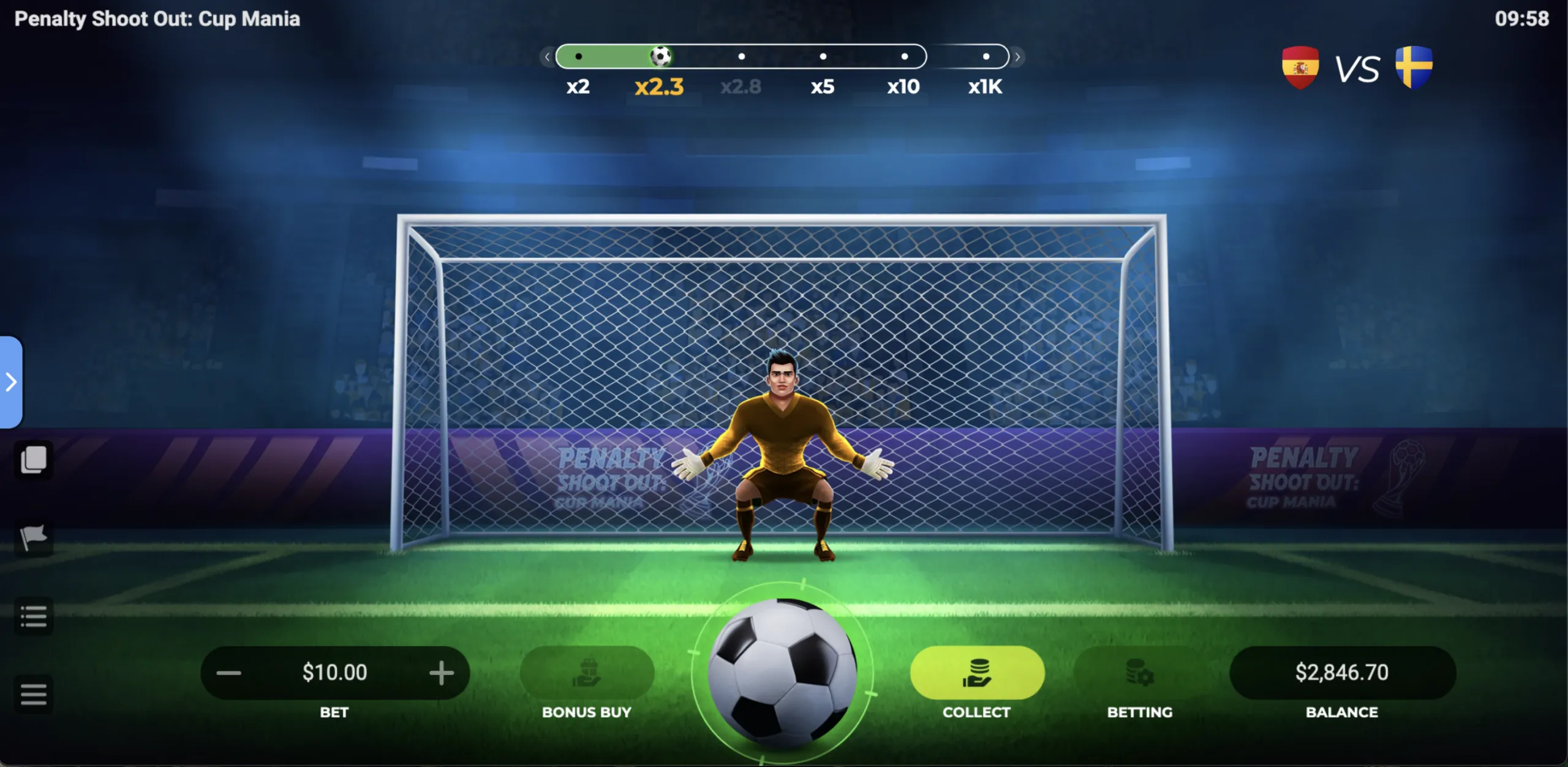 penalty shoot out cup mania — banner principale su ExciteWin Casino